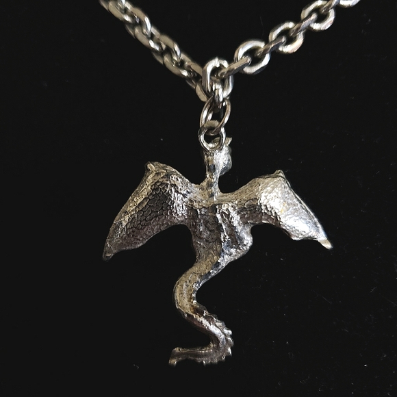 90s Artist Dragon Pendant Necklace Gothic Mystical - Picture 5 of 7